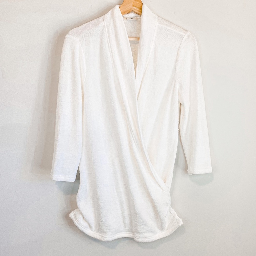 41 Hawthorn Ivory Draped Wrap Sweater Top